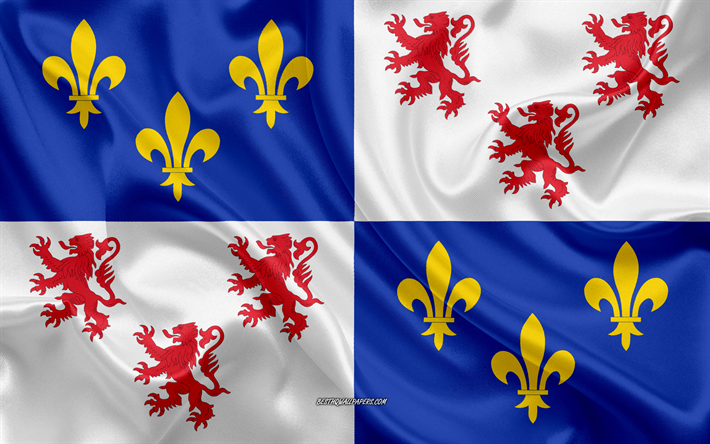 Bandiera della Piccardia, 4k, regione francese, seta, bandiera, regioni della Francia, della seta, texture, Piccardia bandiera, creativo, arte, Piccardia, Francia