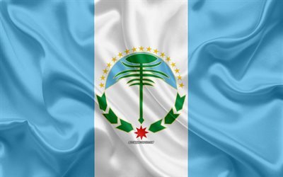 Bandera de Neuqu&#233;n, 4k, bandera de seda, provincia de Argentina, de seda, de textura, de la provincia de Neuqu&#233;n y de la bandera, arte creativo, Neuqu&#233;n, Argentina