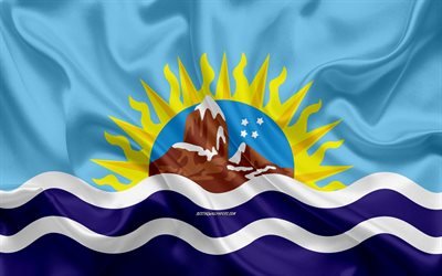 Flag of Santa Cruz, 4k, silk flag, province of Argentina, silk texture, Santa Cruz province flag, creative art, Santa Cruz, Argentina