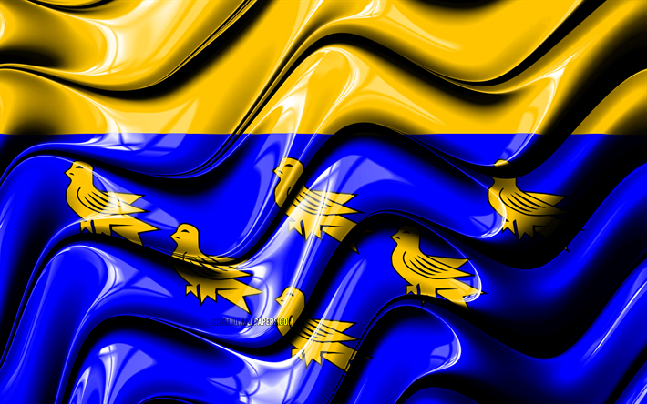 West Sussex flag, 4k, Counties of England, administrative districts, Flag of West Sussex, 3D art, West Sussex, english counties, West Sussex 3D flag, England, United Kingdom, Europe