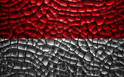 Flag of Vienna, 4k, austrian states, cracked soil, Austria, Vienna flag, 3D art, Vienna, States of Austria, administrative districts, Vienna 3D flag