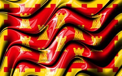 Greater Manchester flag, 4k, Counties of England, administrative districts, Flag of Greater Manchester, 3D art, Greater Manchester, english counties, Greater Manchester 3D flag, England, United Kingdom, Europe