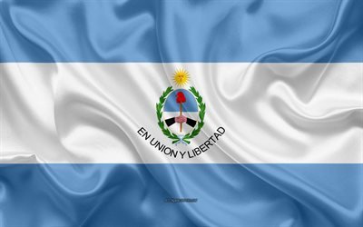 Lippu San Juan, 4k, silkki lippu, maakunnassa Argentiinassa, silkki tekstuuri, San Juanin maakunta lippu, creative art, San Juan, Argentiina