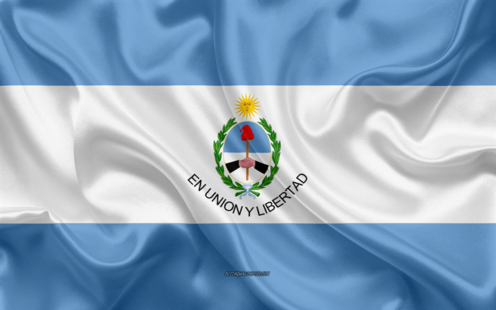La bandera de San Juan, 4k, bandera de seda, provincia de Argentina, de seda, de la textura, de la provincia de San Juan de la bandera, de creadores de arte, San Juan, Argentina