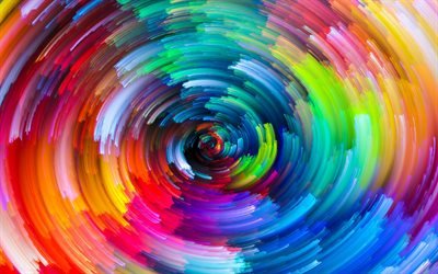 resumo vortex, 4k, criativo, resumo espiral de fundo, c&#237;rculos coloridos, resumo de plano de fundo