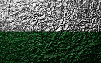 Flag of Saxony, 4k, stone texture, waves texture, Saxony flag, Saxony, Germany background, administrative districts, States of Germany