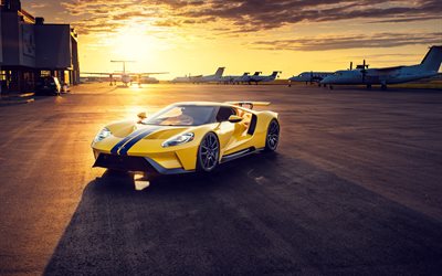 4k, Ford GT, aerodrome, 2020 cars, hypercars, 2020 Ford GT, supercars, american cars, Ford