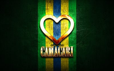 I Love Camacari, brazilian cities, golden inscription, Brazil, golden heart, Camacari, favorite cities, Love Camacari