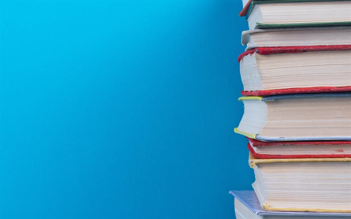 ダウンロード画像 スタックの図書 青色の背景 教育理念 書籍 図書館 学校 学習概念 フリー のピクチャを無料デスクトップの壁紙