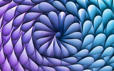 purple abstract flower, purple creative abstraction, flower from paper petals, circular abstraction, petals abstraction
