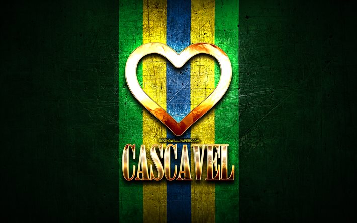 Mi piace Cascavel, citt&#224; brasiliane, golden iscrizione, Brasile, cuore d&#39;oro, Cascavel, citt&#224; preferite, Amore Cascavel