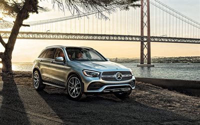 Mercedes-Benz GLC, 2020, front view, exterior, crossover, silver crossover, new silver GLC, German cars, GLC US version, Mercedes