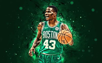 Javonte Green, 2020, 4k, Boston Celtics, NBA, basketball, green neon lights, USA, Javonte Green Boston Celtics, creative, Javonte Green 4K