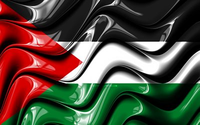 علم فلسطين, 4 ك, آسيا, رموز وطنية, فن ثلاثي الأبعاد, فلسطين, البلدان الآسيوية, علم فلسطين 3D