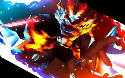 Kamen Rider Saber, 4k, protagonist, Kamen Rider, manga, artwork, Kamen Raida Seiba, Kamen Rider characters