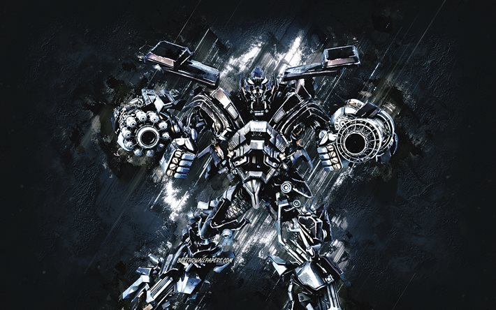 Ironhide, Transformers, TF1-RotF, Autobot, Ironhide Transformer, fondo de piedra gris, arte de Ironhide, Ironhide Autobot, personajes de Transformers, personaje de Ironhide, GMC Pickup Truck Transformer