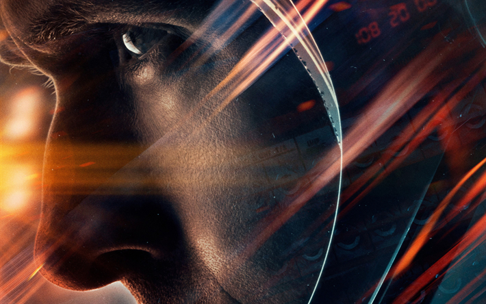 First Man, 4k, poster, 2018 movie, drama, Neil Armstrong, Ryan Gosling