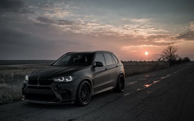 BMW X5, Z Performance, 2018, X5M, exterior, luxury SUV, front view, tuning X5, black matte X5, German cars, BMW