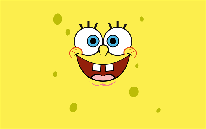 Spongebob, 4k, minimal, creative, SpongeBob SquarePants