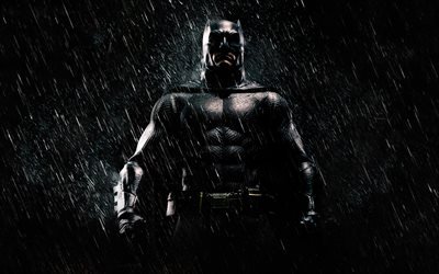 Batman, 4k, rain, superheroes, DC Comics