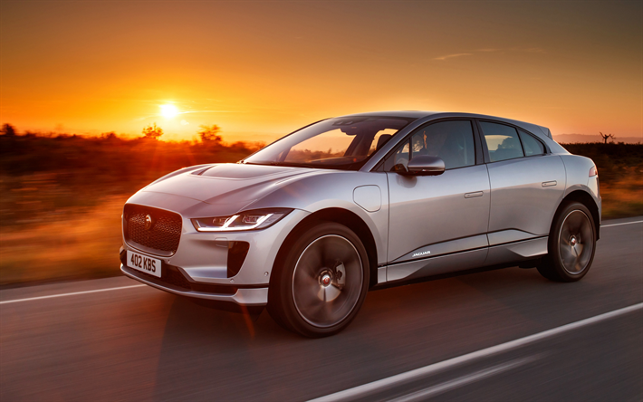Jaguar I-Pace, 2018, AWD S, EV400, exterior, new crossover, front view, new silver I-Pace, British cars, Jaguar