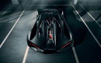 Lamborghini Terzo Millennio, 4k, 2019 cars, rear view, hypercars, italian cars, Lamborghini