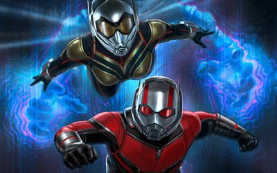 wasp, ant-man, 2018 movie, fan-kunst, ant-man und wasp, superhelden