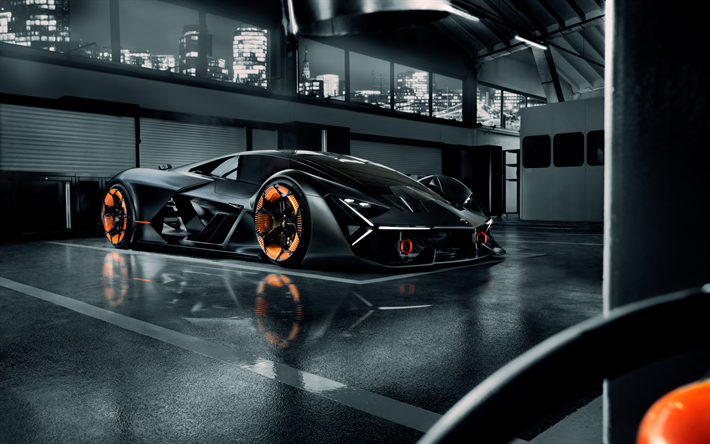 4k, Lamborghini &#220;&#231;&#252;nc&#252; Binyıl, garaj, 2019 arabalar, s&#252;per arabalar, hypercars, İtalyan arabaları, Lamborghini