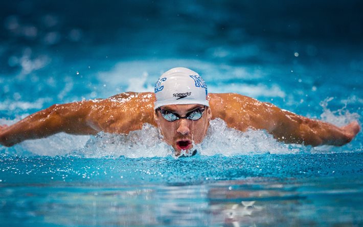 Michael Phelps, la piscina, el nadador estadounidense, campe&#243;n ol&#237;mpico, Michael Fred Phelps II, Flotante Michael Phelps