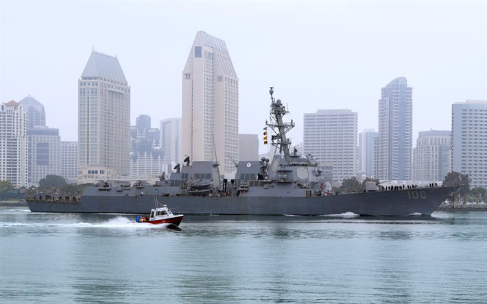 L&#39;USS Kidd, DDG-100, American destroyer, Arleigh Burke-classe, l&#39;US Navy, l&#39;Am&#233;ricain navire de guerre, Marine des &#201;tats-unis