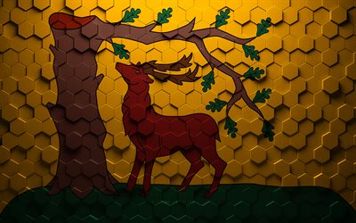 bandera de berkshire, arte de panal, bandera de hex&#225;gonos de berkshire, arte de hex&#225;gonos 3d de berkshire