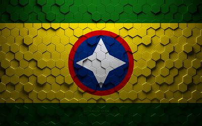 Flag of Bucaramanga, honeycomb art, Bucaramanga hexagons flag, Bucaramanga 3d hexagons art, Bucaramanga flag