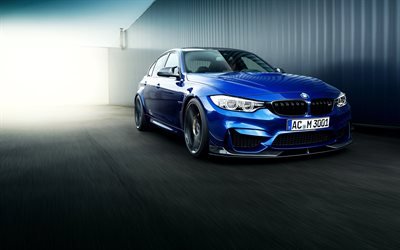 BMW M3, 2017, AC Schnitzer, tuning, German cars, blue M3, BMW