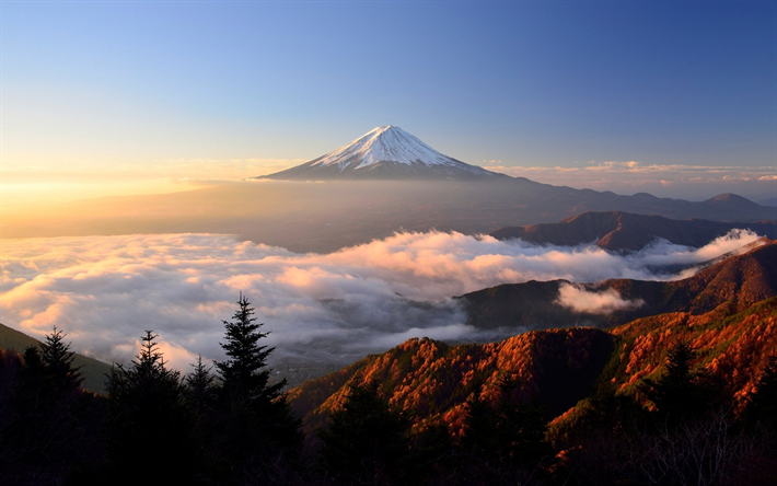 Fuji, Montagna, vulcano, Isola di Honshu, in Giappone