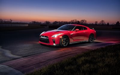Nissan GT-R, 2017, Track Edition, Sports coupe, red Nissan, Japanese sports cars