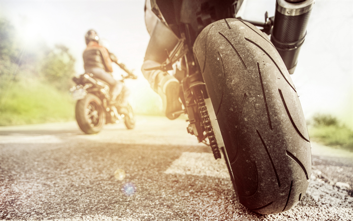 motorcykel begrepp, cyklister, mc d&#228;ck, ridning, asfalt