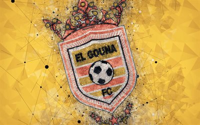 El Gouna FC, 4k, geometric art, logo, Egyptian football club, yellow background, Egyptian Premier League, El Gouna, Egypt, football, creative art
