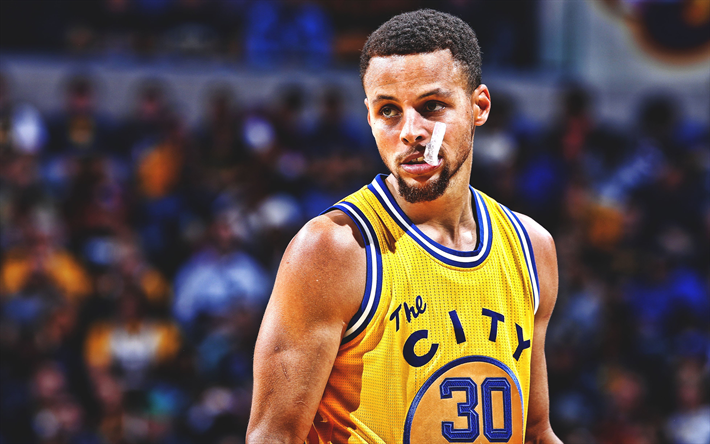 4k, Stephen Curry, HDR, corrispondenza, stelle di basket, i Golden State Warriors NBA, il basket, il Curry