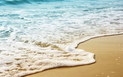 brise de mer, les vagues, la plage, la mer, le sable, l&#39;eau