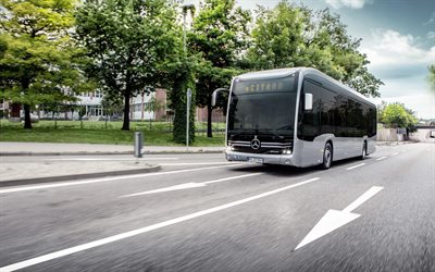 Mercedes-Benz eCitaro, 4k, carretera, 2018 autobuses, eCitaro, transporte de pasajeros, Mercedes
