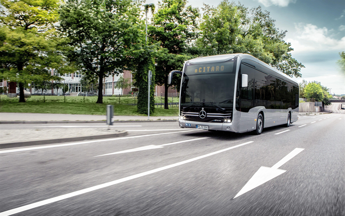 Mercedes-Benz eCitaro, 4k, route, 2018 bus, eCitaro, transport de passagers, Mercedes