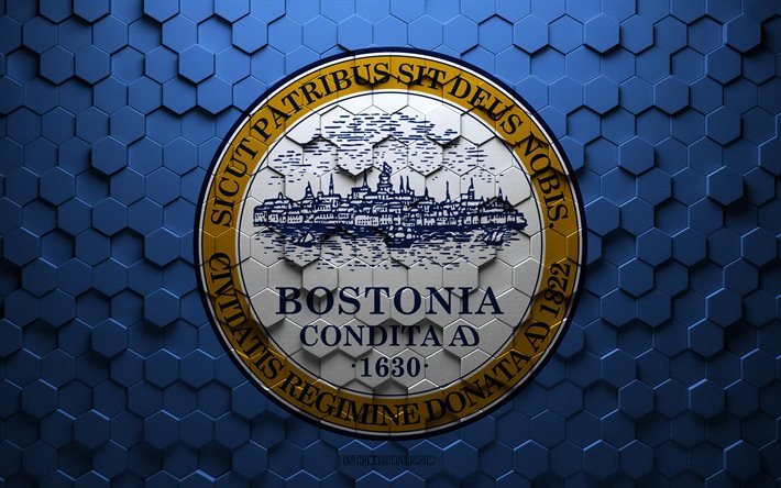 علم بوسطن, فن قرص العسل, علم بوسطن السداسي, Boston, فن السداسيات ثلاثية الأبعاد