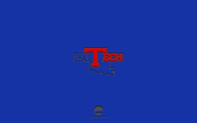 ルイジアナテックブルドッグ, 青い背景, アメリカンフットボール, ルイジアナテックブルドッグのエンブレム, 全米大学体育協会, Louisiana, 米国, フットボール, Louisiana TechBulldogsのロゴ