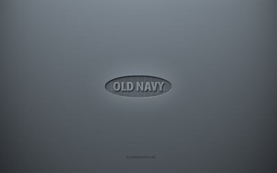 Logo Old Navy, sfondo grigio creativo, emblema Old Navy, trama di carta grigia, Old Navy, sfondo grigio, logo Old Navy 3d