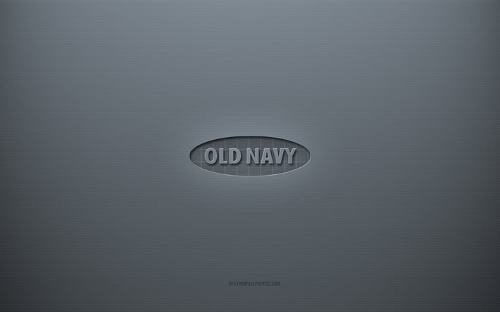Old Navy logo, gri yaratıcı arka plan, Old Navy amblemi, gri kağıt dokusu, Old Navy, gri arka plan, Old Navy 3d logo