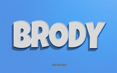 Brody, blue lines background, wallpapers with names, Brody name, male names, Brody greeting card, line art, picture with Brody name