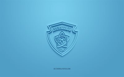 Al Batin FC, logo creativo en 3D, fondo azul, SPL, Saudi Arabian Football Club, Saudi Professional League, Hafar Al-Batin, Arabia Saudita, arte 3d, f&#250;tbol, Al Batin FC 3d logo
