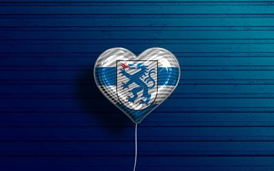 Eu amo Ingolstadt, 4k, bal&#245;es realistas, fundo azul de madeira, cidades alem&#227;s, bandeira de Ingolstadt, Alemanha, bal&#227;o com bandeira, Ingolstadt, Dia de Ingolstadt
