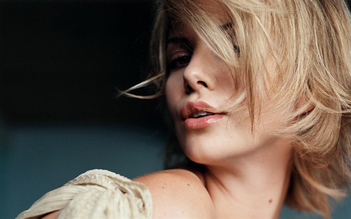 Charlize Theron, Retrato, actriz estadounidense, moda, modelo, mujer bella, rubia