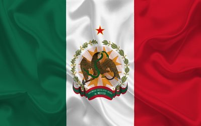 Download wallpapers Mexican flag, Mexico, South America 